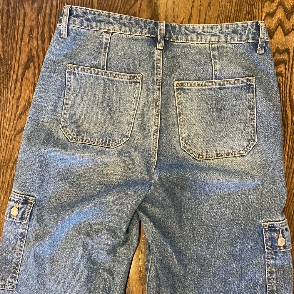 VERVET BY FLYING MONKEY Blue Flare Wide Leg Jeans - Picture 2 of 4